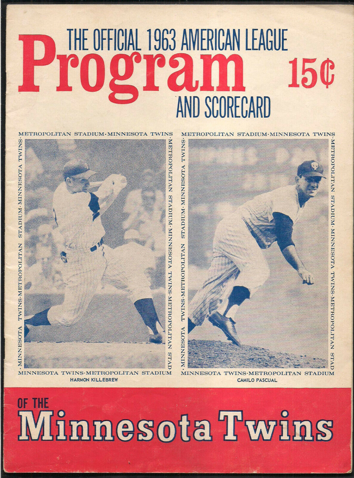Minnesota Twins 1963 Official Scorecard/program-baseball-scored Vs Detroit Tiger