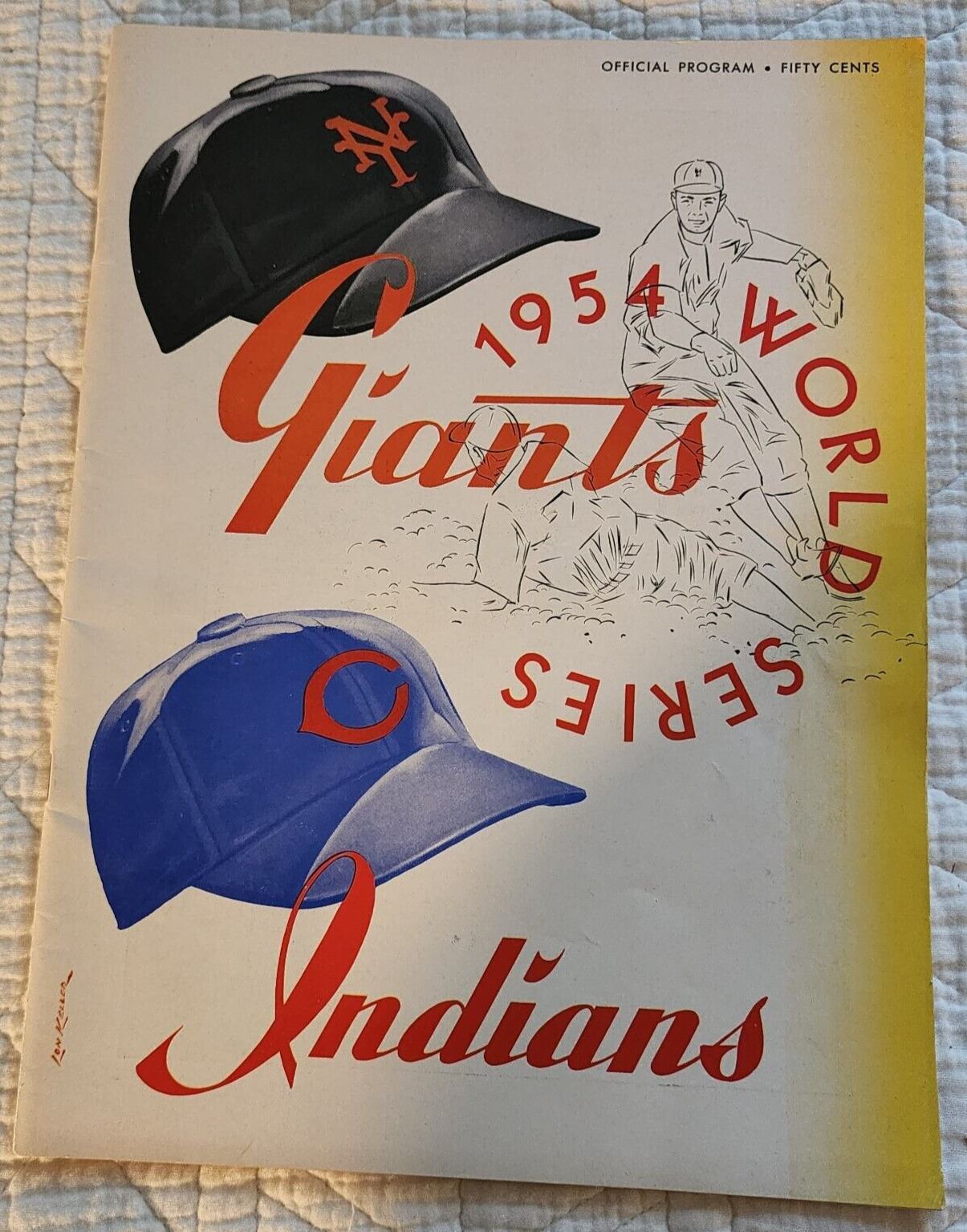 1954 World Series Program Game 1  New York Giants Vs Indians  Willie Mays Catch