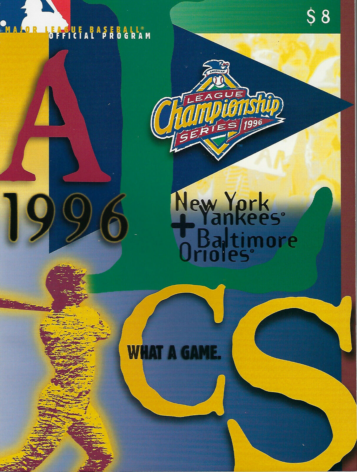 1996 New York Yankees Vs Baltimore Orioles Alcs Program Mint Bernie Williams Mvp