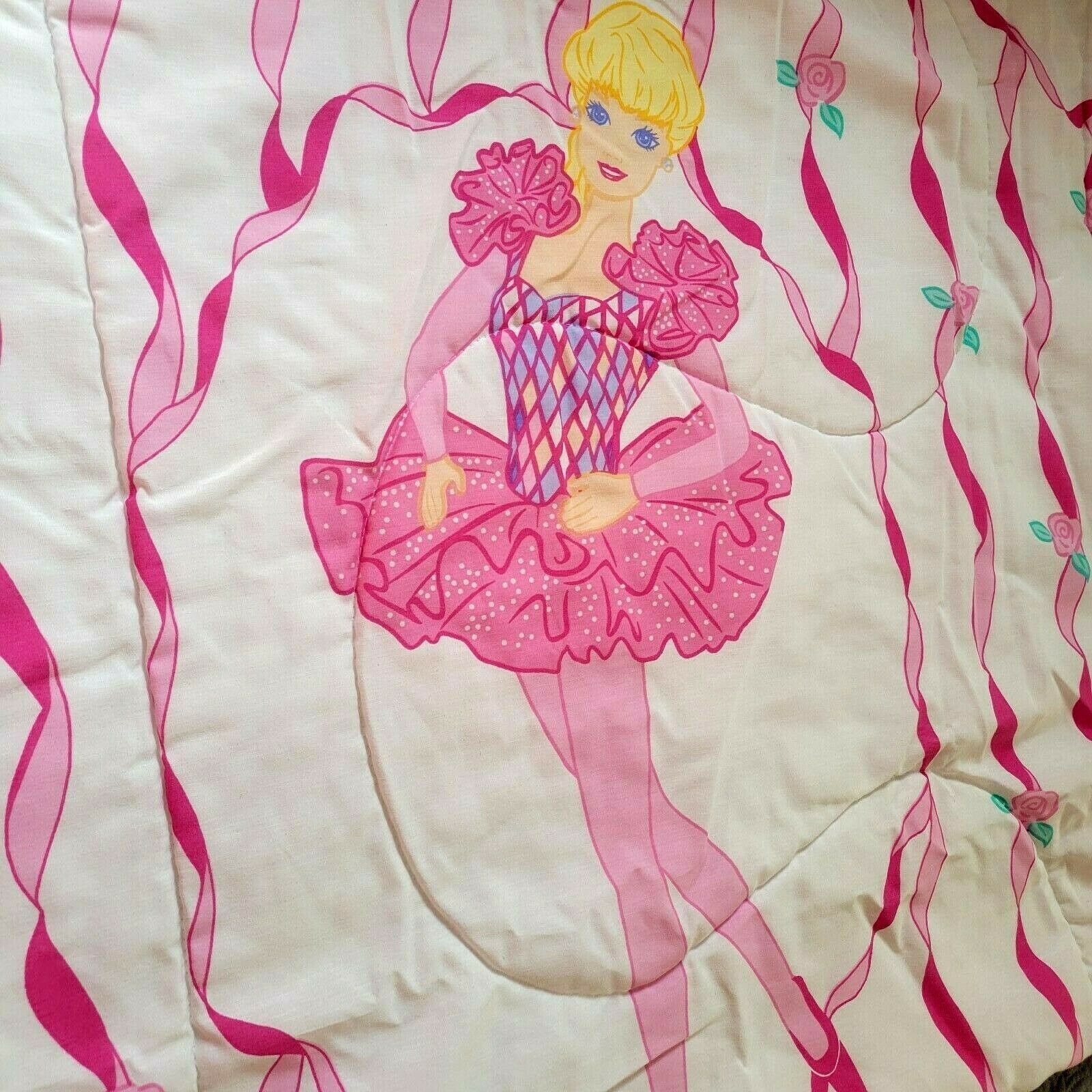 Vintage Barbie Comforter 1995 Ballerina Barbie, Ribbons 🎀