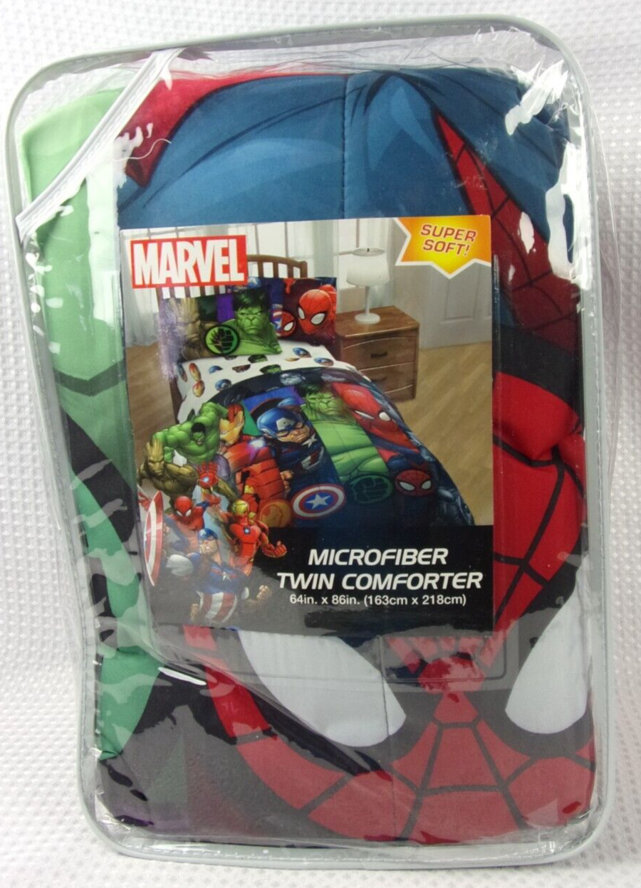 Marvel Superheros Super Soft Reversible Microfiber Twin Comforter 64in×86in New