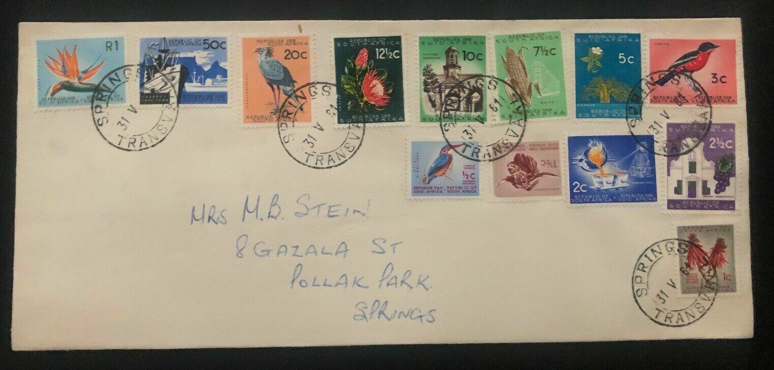 1961 Springs South Africa Colorful Stamps Cover Domestic Used