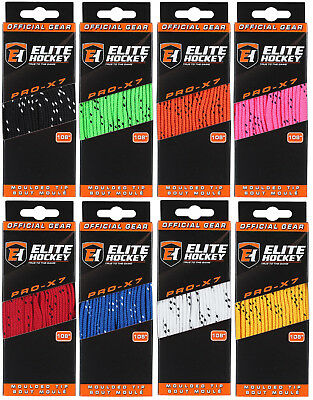 Elite Pro-x7 Hockey Classic Hockey Skate Laces Unwaxed Wide Lace Many Colors