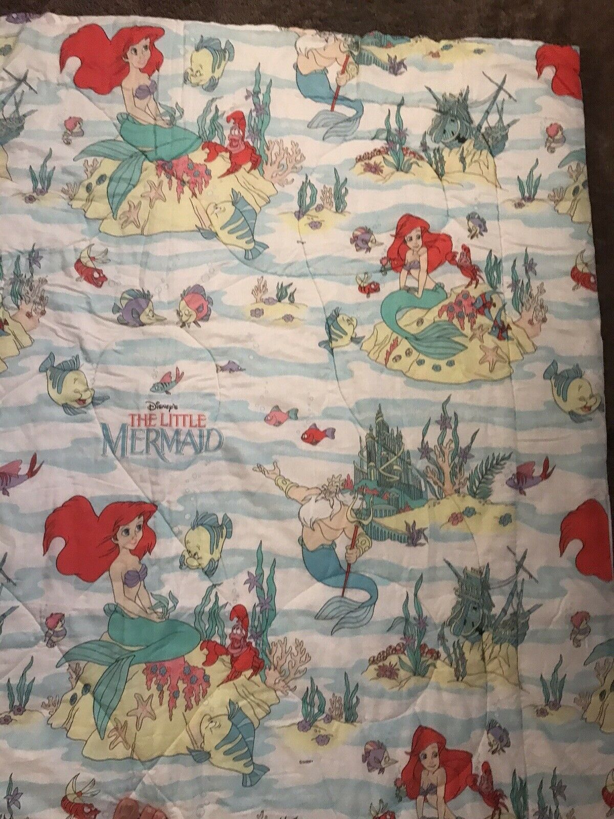 Vintage 1990s Disney Little Mermaid Twin Comforter Blanket (great Condition)