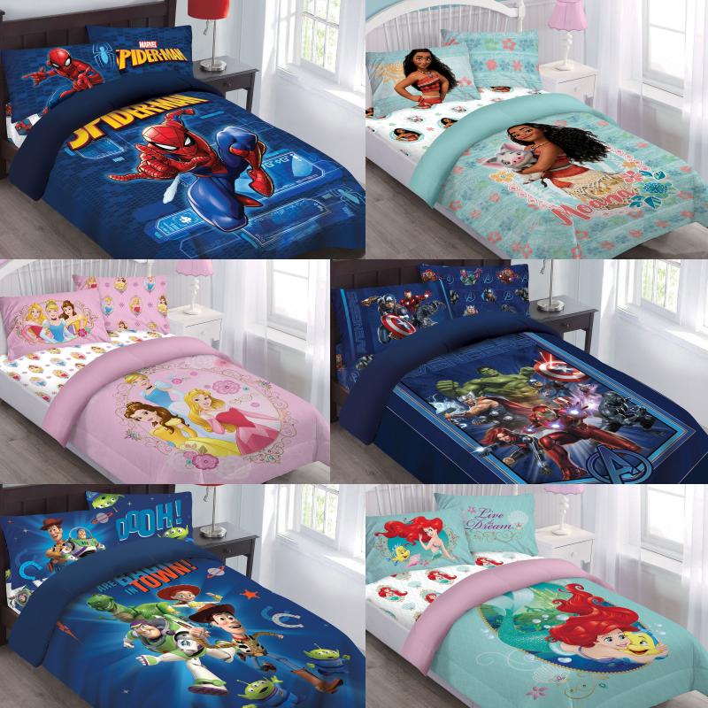 New Twin/full Disney Collection Bed Comforter Set Movie Cartoons Kids Favorites
