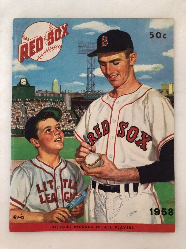 1958 Boston Red Sox Baseball Official Player Records Photo Illustrations