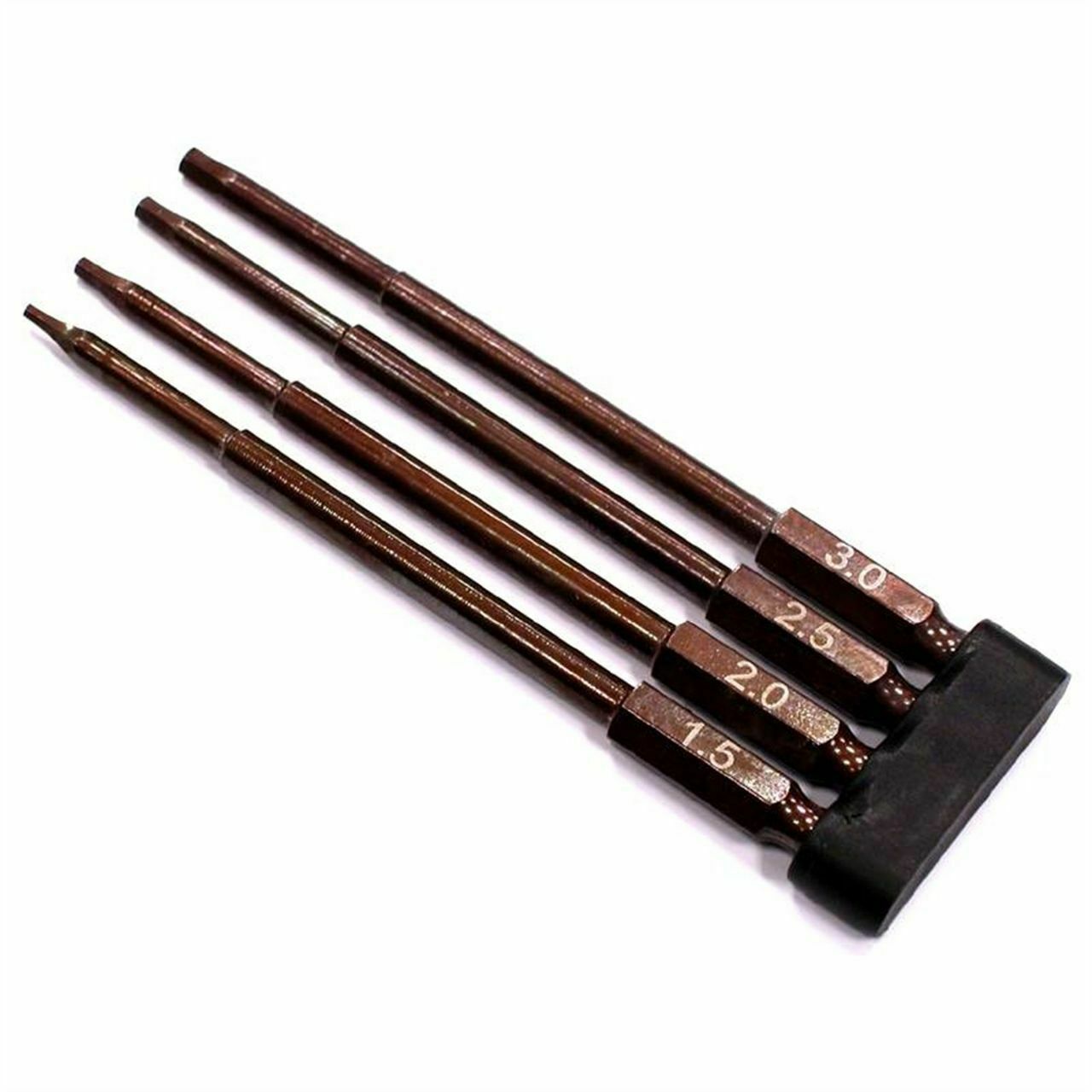 Rc Tools 100 Mm Hex Tip Metric Set W/ 1/4 Inch Adapter(1.5mm 2.0mm 2.5mm 3.0mm)