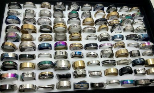 New 30pcs Mix Lot Stainless Steel Rings Wholesale Men Women Fashion Jewelry Lot