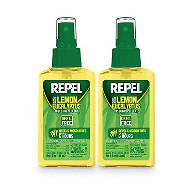 Repel Lemon Eucalyptus Natural Insect Repellent With 4 Oz Pump Spray, Twin Pack